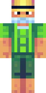 a farmer villager in a straw hat with a green apron