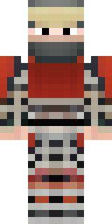 a samurai in red lacquered armor with a horned helmet