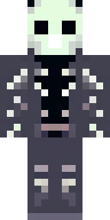 a necromancer in tattered black robes with a bone mask