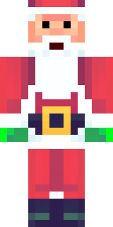 a jolly Santa in a red suit with a white beard and sack