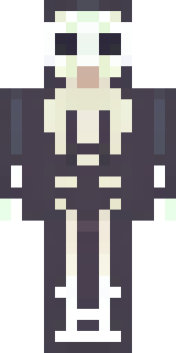 a necromancer in tattered black robes with a bone mask