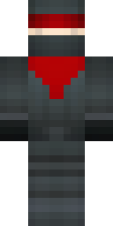 a shadow ninja in matte black with a red scarf