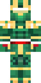 a jade samurai in green and gold ceremonial armor