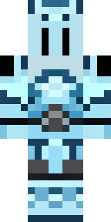 a frost knight in ice-blue armor rimed with snow