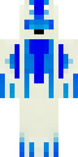 a snow fox spirit in white fur with blue markings