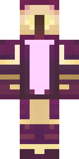 a nether hunter in crimson hide with glowing gold trim