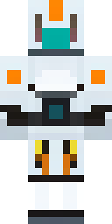 a mecha pilot in a white flight suit with a segmented helmet