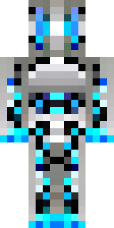 a chrome android with glowing blue eyes and exposed joints
