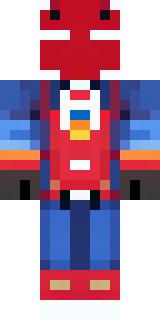 a masked hero in a sleek red and blue suit with a chest emblem