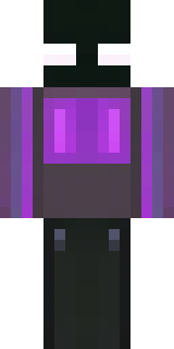 an enderman-inspired figure, tall and black with purple eyes