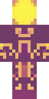 a nether hunter in crimson hide with glowing gold trim