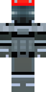 a chrome-armed enforcer in dark tactical gear with red optics