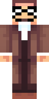 a friendly villager librarian in brown robes with glasses