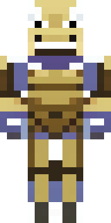 a piglin brute in gold armor with a snout and tusks