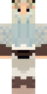 a frost viking in white furs and a horned helm