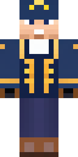 an airship captain in a navy coat with copper gadgets