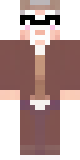a friendly villager librarian in brown robes with glasses
