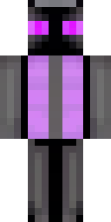 an enderman-inspired figure, tall and black with purple eyes