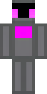 an enderman-inspired figure, tall and black with purple eyes