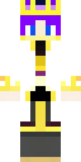 a young king in an ermine-trimmed purple cloak and gold crown