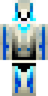 a snow fox spirit in white fur with blue markings