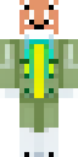 an anthropomorphic fox in a green explorer jacket