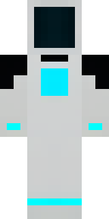 a sleek white service robot with a single cyan sensor