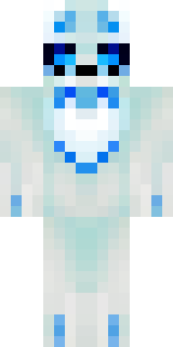a snow fox spirit in white fur with blue markings