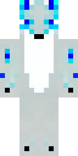 a snow fox spirit in white fur with blue markings
