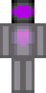 an enderman-inspired figure, tall and black with purple eyes