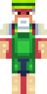 a farmer villager in a straw hat with a green apron