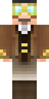a steampunk inventor in a brown leather coat and brass goggles