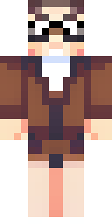 a friendly villager librarian in brown robes with glasses