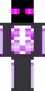 an enderman-inspired figure, tall and black with purple eyes