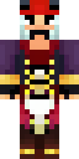 a pirate captain in a long red coat and tricorn hat