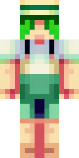 a farmer villager in a straw hat with a green apron