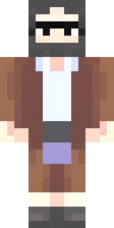 a friendly villager librarian in brown robes with glasses