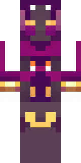 a nether hunter in crimson hide with glowing gold trim