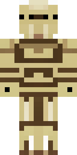 a piglin brute in gold armor with a snout and tusks