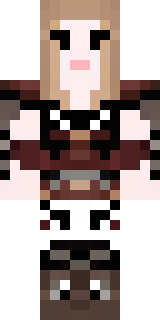 a shieldmaiden in leather armor with war paint