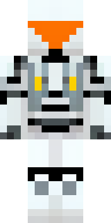 a mecha pilot in a white flight suit with a segmented helmet