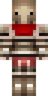 a gladiator in bronze arm guards and a red-plumed helmet