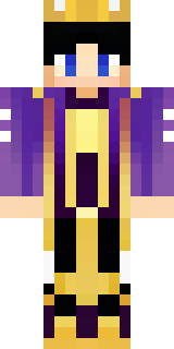 a young king in an ermine-trimmed purple cloak and gold crown