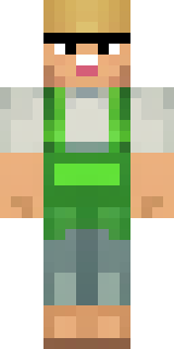 a farmer villager in a straw hat with a green apron