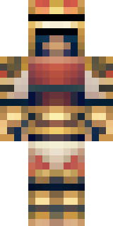 a gladiator in bronze arm guards and a red-plumed helmet
