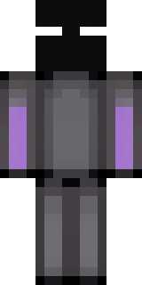 an enderman-inspired figure, tall and black with purple eyes