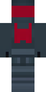 a shadow ninja in matte black with a red scarf