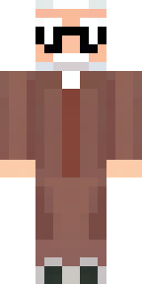 a friendly villager librarian in brown robes with glasses