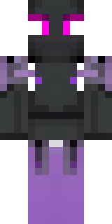 an enderman-inspired figure, tall and black with purple eyes