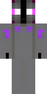 an enderman-inspired figure, tall and black with purple eyes
